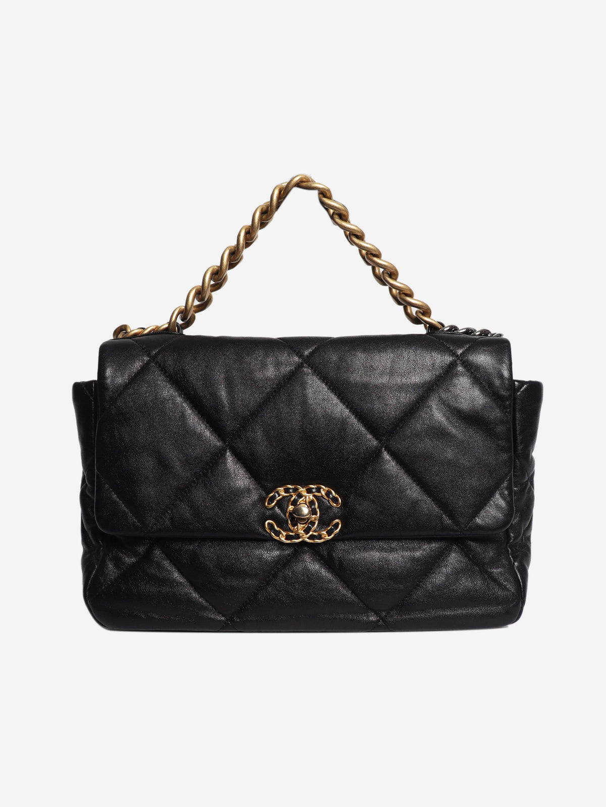 Black 19 lambskin quilted chain shoulder bag Shoulder bags Chanel 