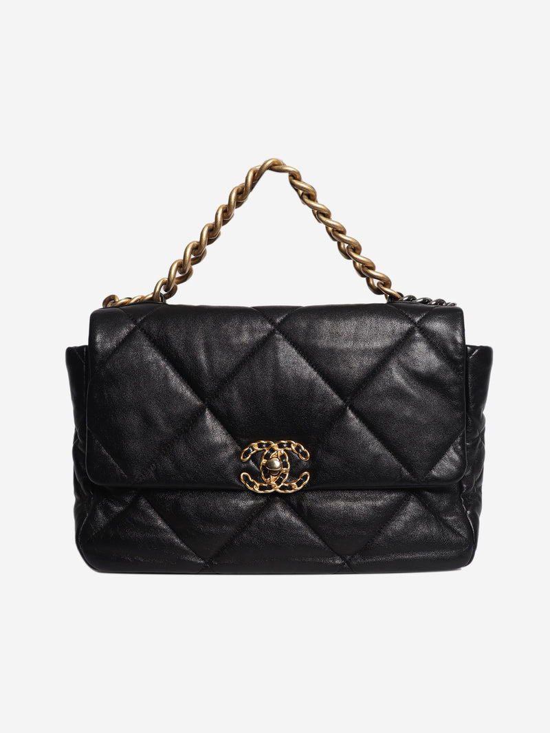 Black 19 lambskin quilted chain shoulder bag Shoulder bags Chanel 