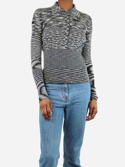 Grey ribbed polo knit top - size XS Tops Joseph 