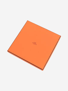Hermes Orange patterned silk scarf