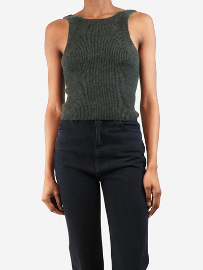 Green alpaca-blend cami top - size UK 6 Knitwear Cortana 