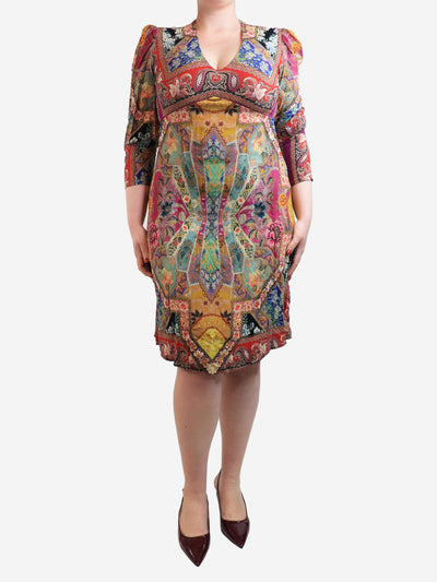 Long sleeve paisley midi dress - size UK 14 Dresses Etro 