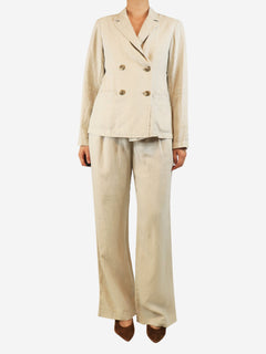 Neutral linen two-piece suit set - size M Sets James Perse 