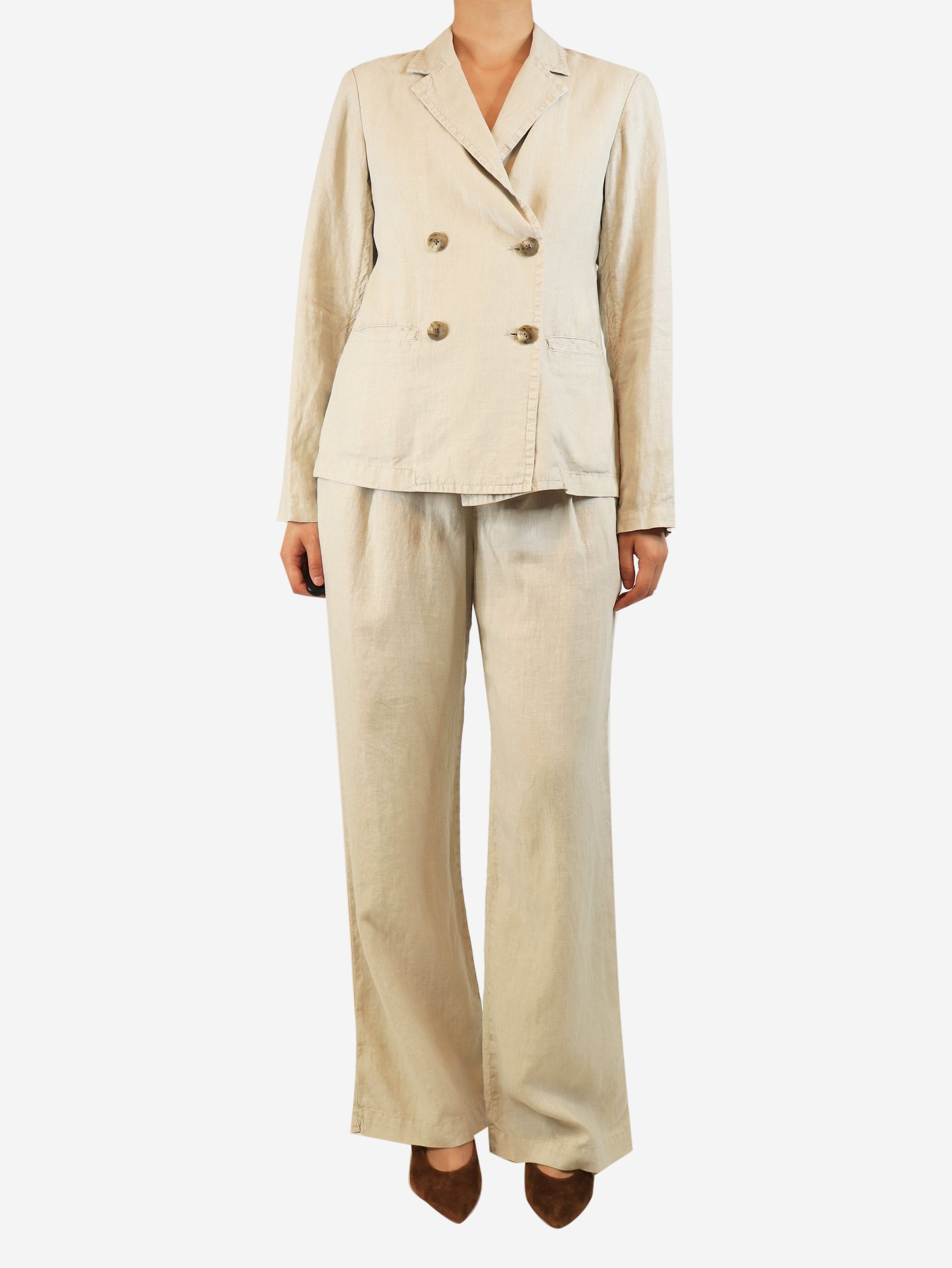 Neutral linen two-piece suit set - size M Sets James Perse 