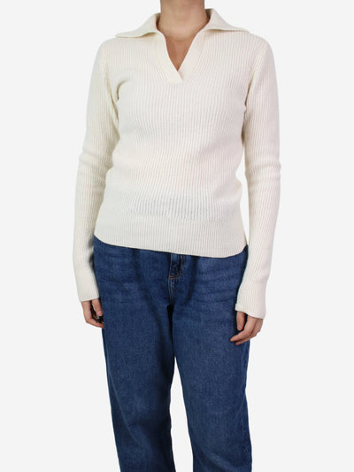 Cream collared jumper - size UK 8 Knitwear Jil Sander 