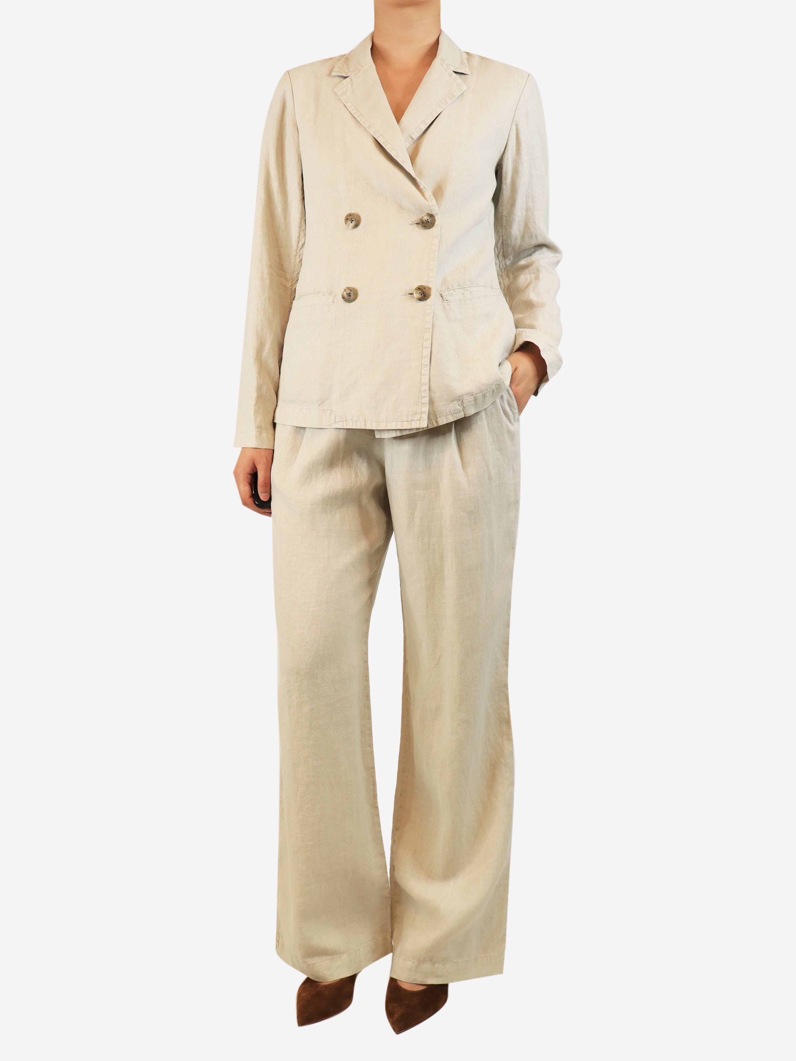 Neutral linen two-piece suit set - size M Sets James Perse 