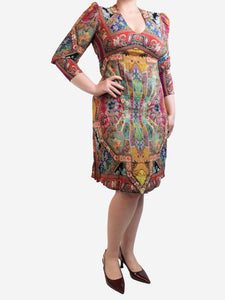 Etro Long sleeve paisley midi dress - size UK 14