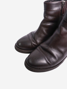 Chanel Dark brown CC leather ankle boots