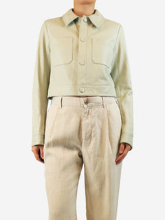 Soft mint cropped leather jacket - size S Coats & Jackets Frame 