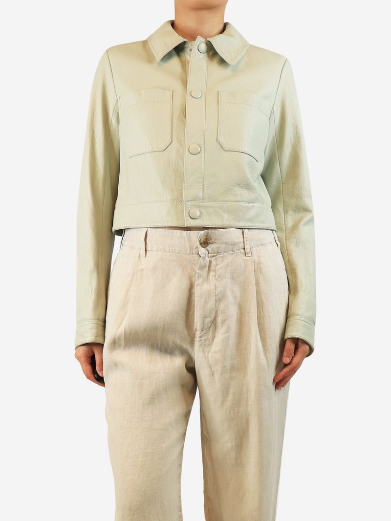 Soft mint cropped leather jacket - size S Coats & Jackets Frame 
