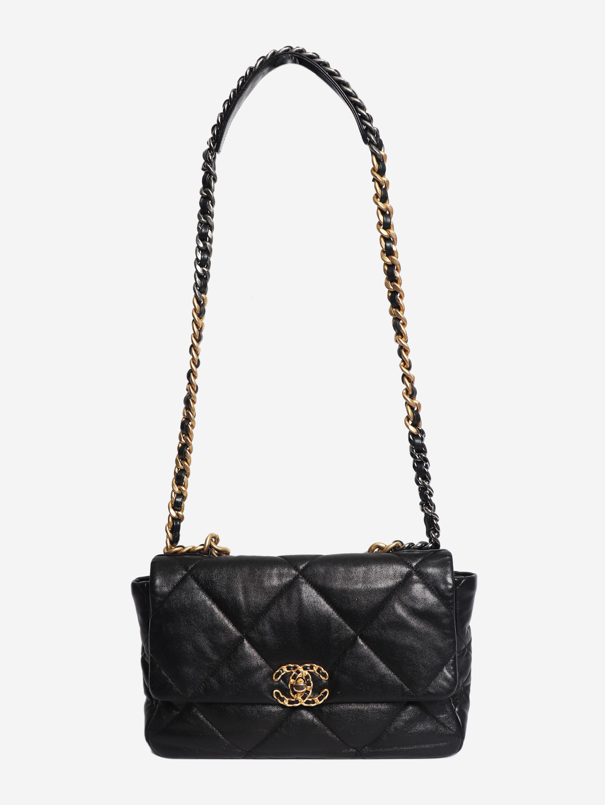 Black 19 lambskin quilted chain shoulder bag Shoulder bags Chanel 