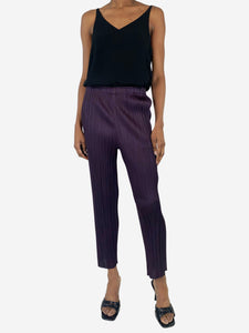 Pleats Please Purple pleated trousers - size UK 6