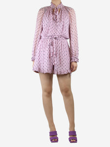 Zimmermann Lilac plisse polka dot playsuit - size UK 10