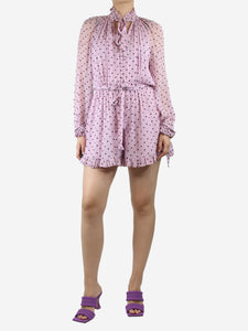 Zimmermann Lilac plisse polka dot playsuit - size UK 10