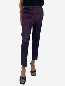 Pleats Please Purple pleated trousers - size UK 6