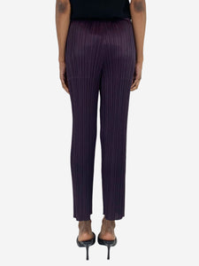 Pleats Please Purple pleated trousers - size UK 6