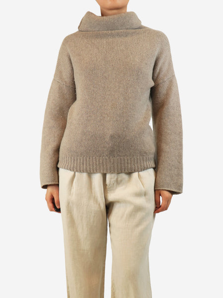 Beige turtleneck cashmere jumper - size S product image