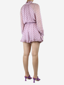 Zimmermann Lilac plisse polka dot playsuit - size UK 10