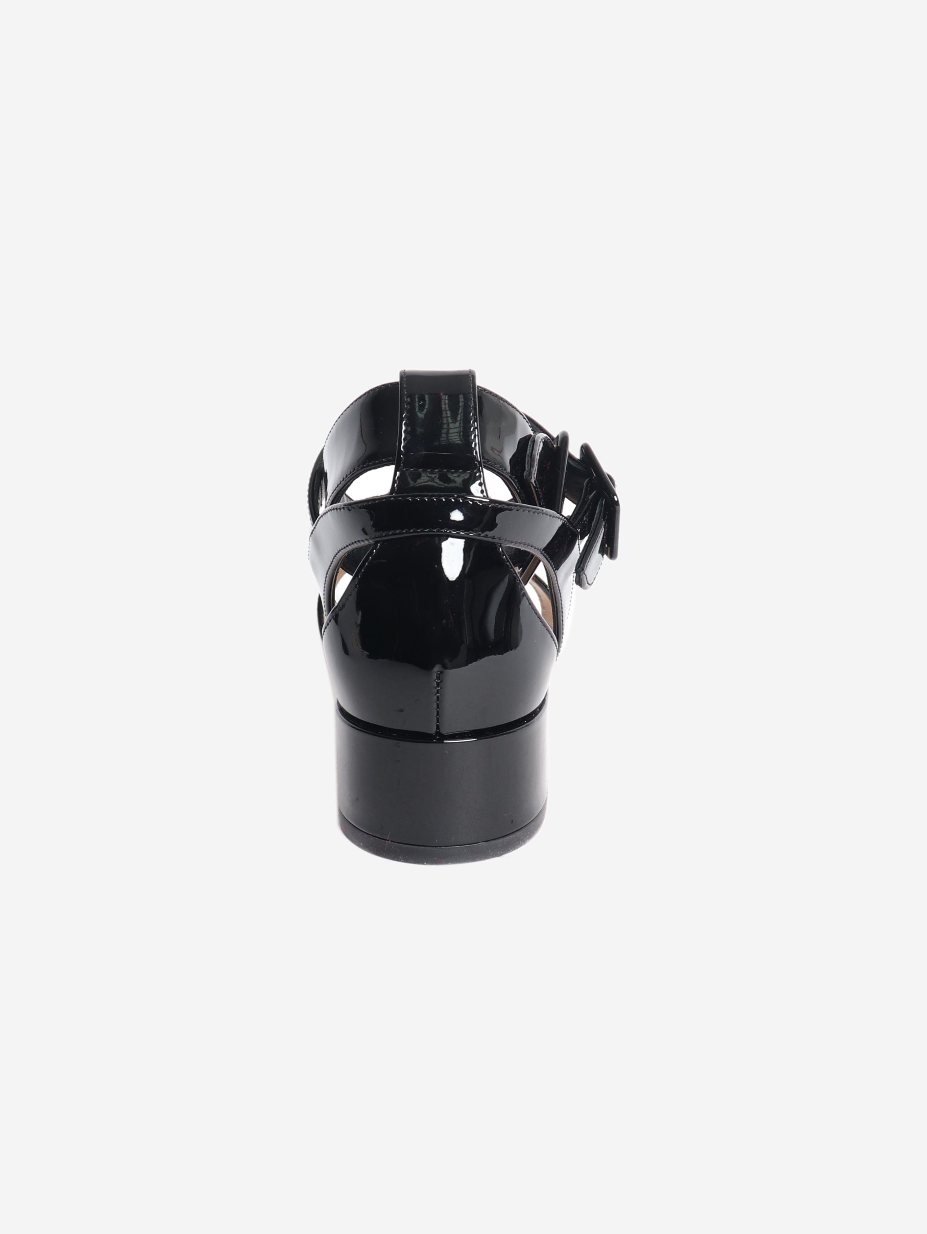 Black patent leather sandals - size EU 37.5 Flat Sandals Christian Louboutin 