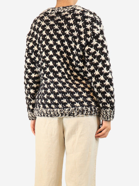 Black and white chunky heavyweight jumper - size S alternate image
