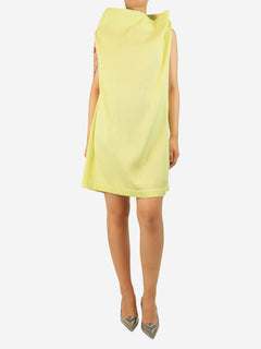 Yellow sleeveless plisse dress - size S