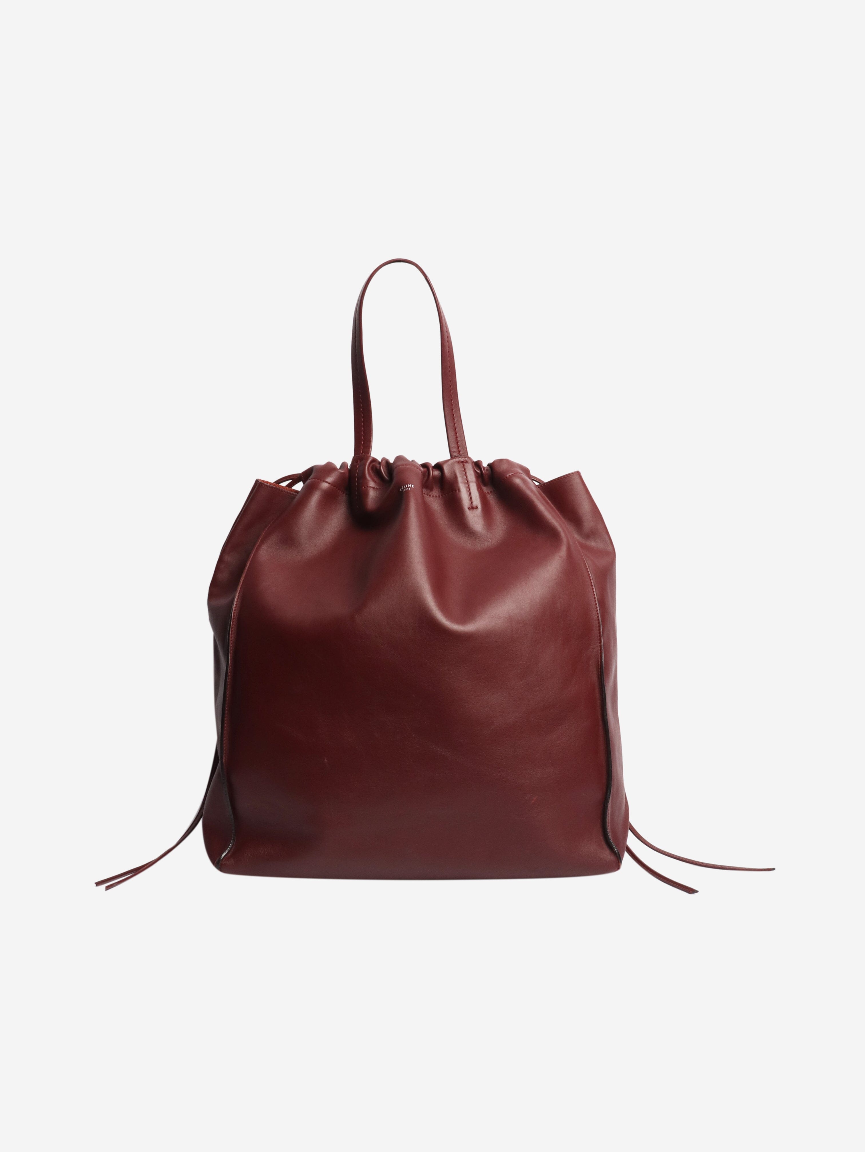 Burgundy Coulisse leather tote bag Tote Bags Celine 