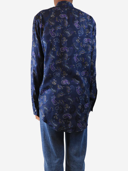 Dark blue paisley shirt - size UK 6 alternate image
