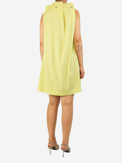 Yellow sleeveless plisse dress - size S