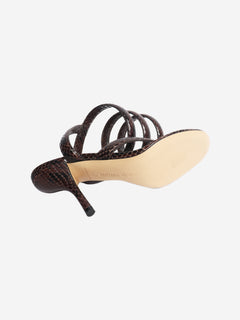 Brown Python-effect spiral sandal heels - size EU 37