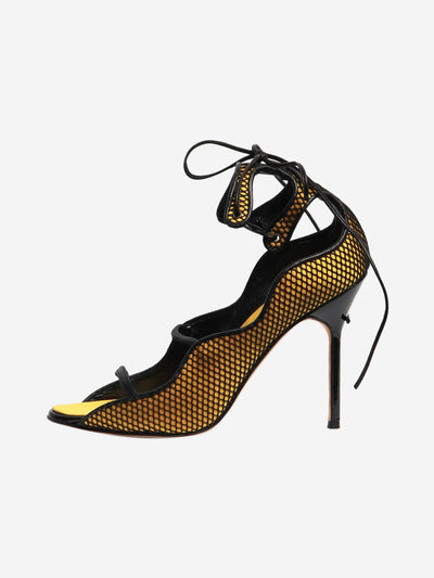 Yellow netted open-toe sandal heels - size EU 36.5 Heels Manolo Blahnik 