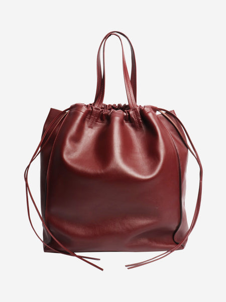 Burgundy Coulisse leather tote bag product image