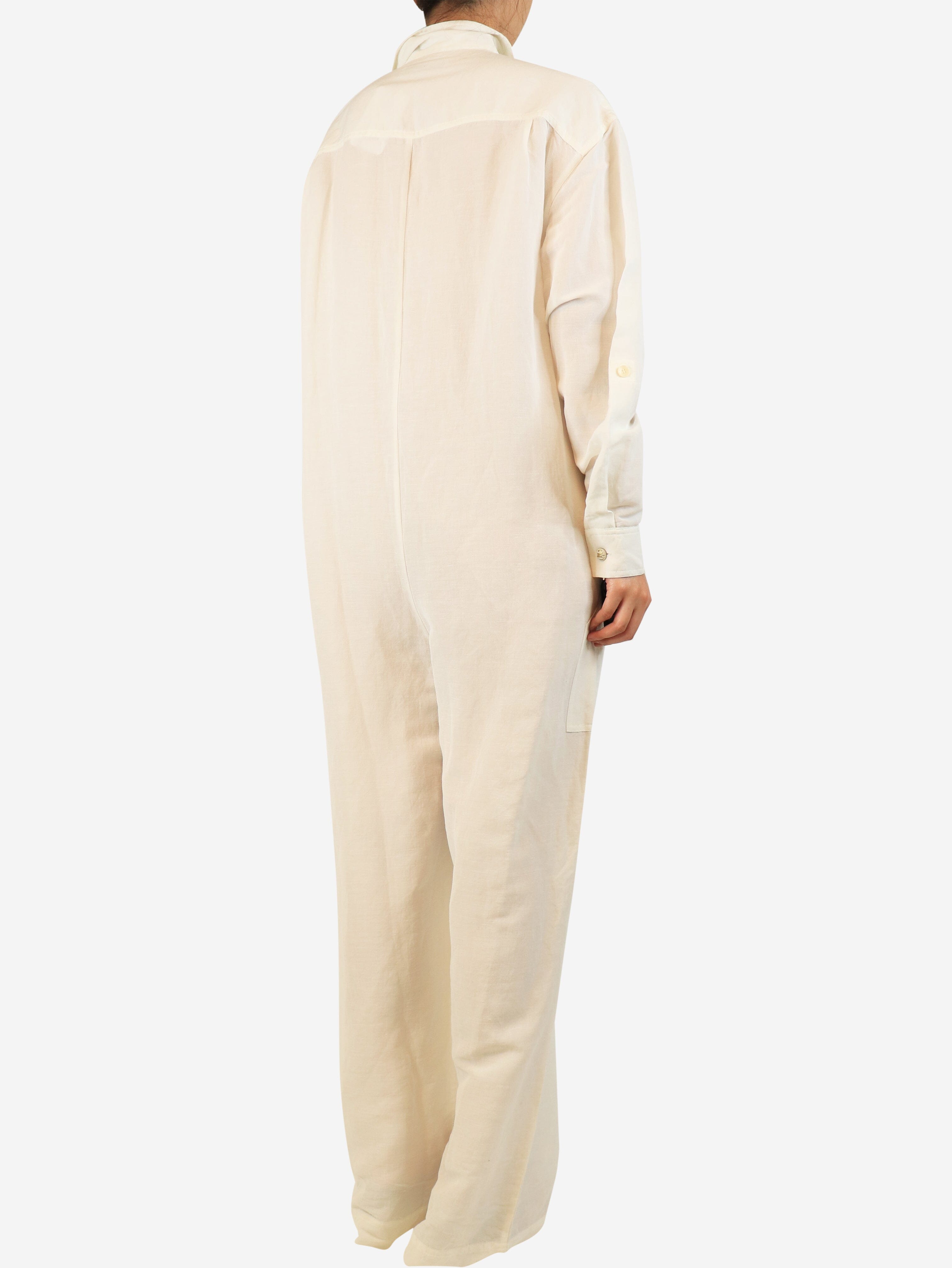 Ecru linen jumpsuit - size UK 16 Jumpsuits Etro 