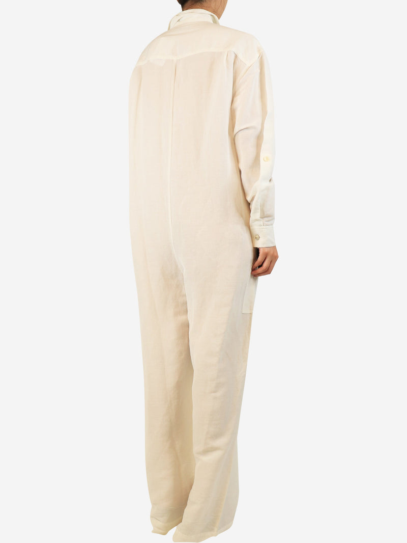 Ecru linen jumpsuit - size UK 16 Jumpsuits Etro 