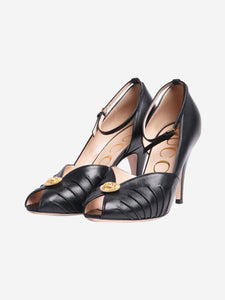 Gucci Black leather peep-toe pumps - size EU 36.5