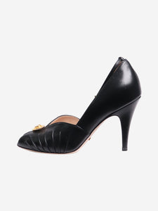 Gucci Black leather peep-toe pumps - size EU 36.5