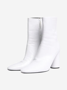 Balenciaga White Oval leather ankle boots - size EU 40