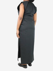 Wardrobe NYC Black sleeveless belted midi dress - size M