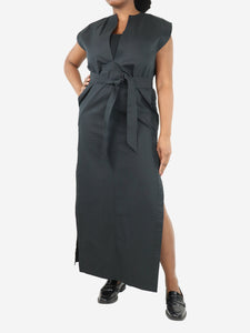 Wardrobe NYC Black sleeveless belted midi dress - size M