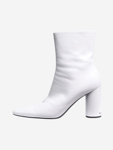 Balenciaga White Oval leather ankle boots - size EU 40