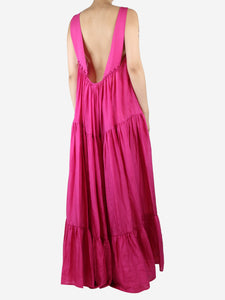 Kalita Pink silk oversized maxi dress - size M