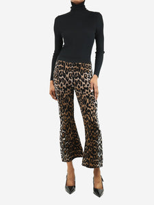 Dolce & Gabbana Leopard-printed flare knit trousers  - size S