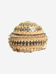 Paco Rabanne Neutral 1969 embellished raffia sphere bag