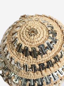 Paco Rabanne Neutral 1969 embellished raffia sphere bag