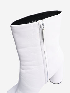 Balenciaga White Oval leather ankle boots - size EU 40