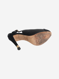Black leather slingback pumps - size EU 37