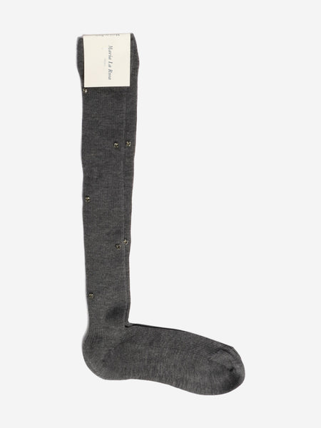 Grey cashmere and silk-blend socks - size M product image