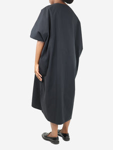 The Row Black oversized cotton-poplin midi dress - size M