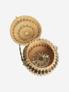 Paco Rabanne Neutral 1969 embellished raffia sphere bag