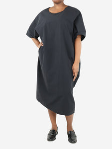 The Row Black oversized cotton-poplin midi dress - size M