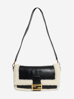 Black Baguette shearling bag